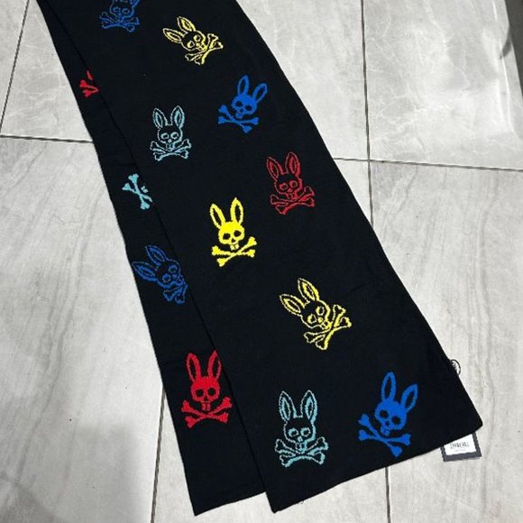 NWT $85 PSYCHO BUNNY MEN'S LACOMB SCARF 100% COTTON 12" x 82" - Picture 1 of 5